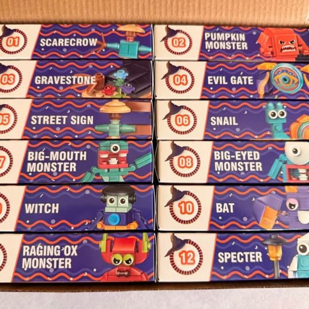 🎃 Halloween Building Blocks – 12 Piece Complete Set - Picture 3 of 5